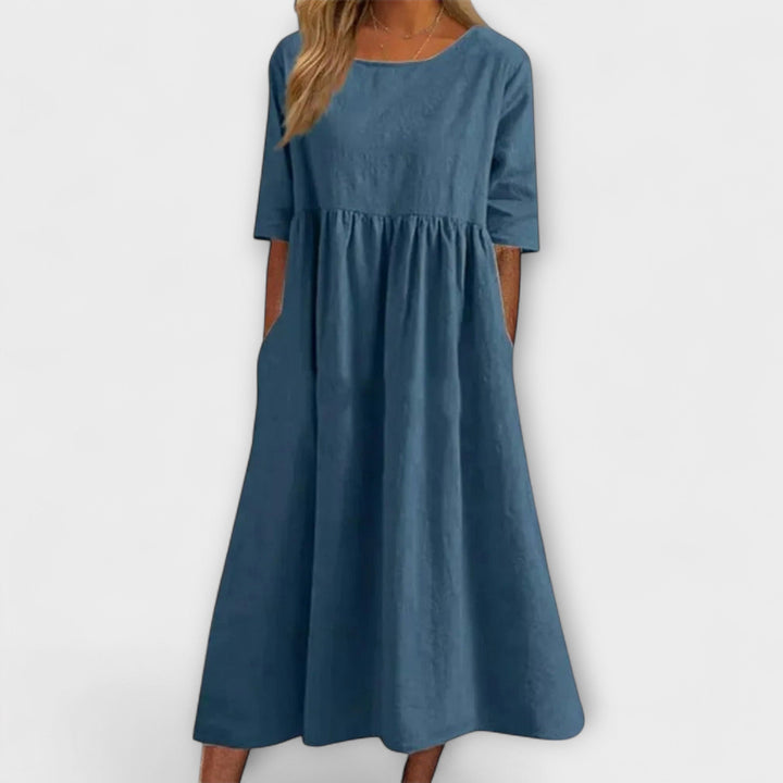 Claire | Women's Half Sleeve Empire Waist Midi Dress