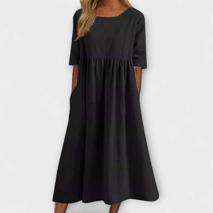 Claire | Women's Half Sleeve Empire Waist Midi Dress