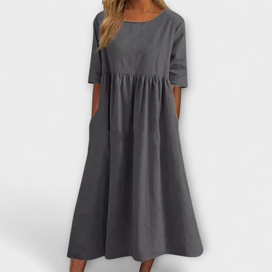 Claire | Women's Half Sleeve Empire Waist Midi Dress