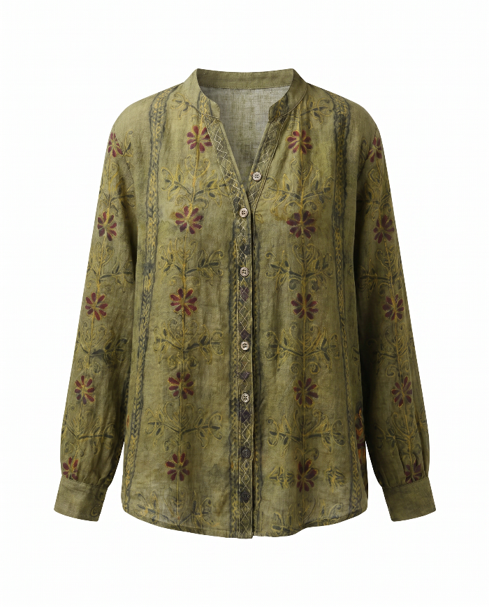 Brianna | Printed V-Neck Long Sleeve