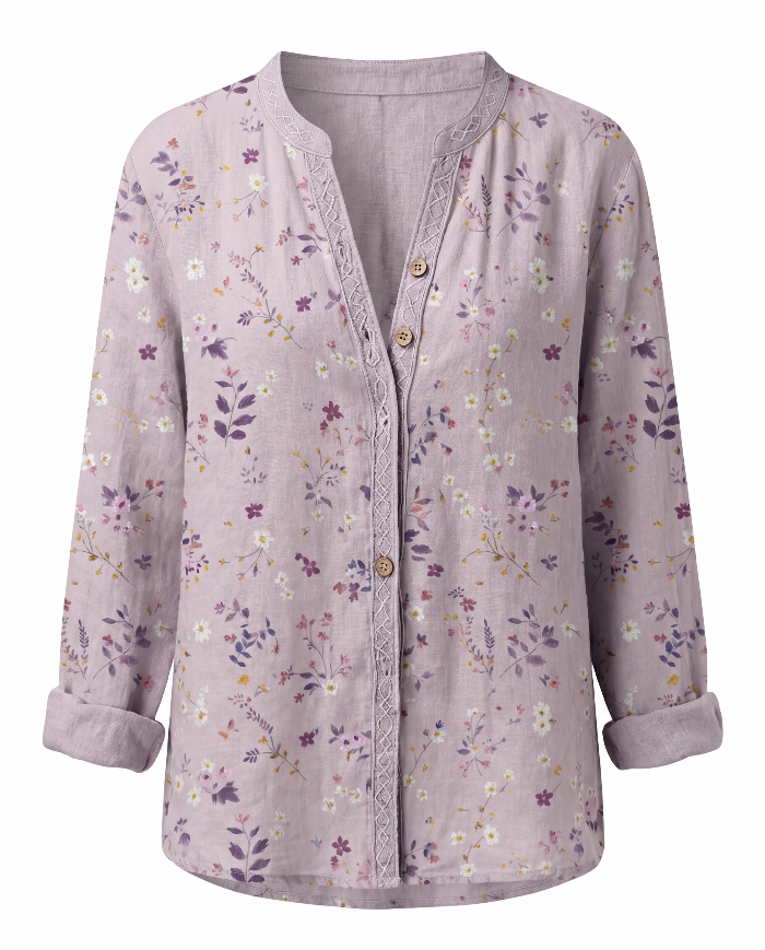 Brianna | Printed V-Neck Long Sleeve