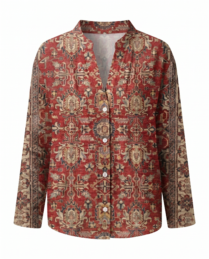 Brianna | Printed V-Neck Long Sleeve