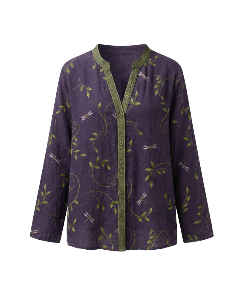 Brianna | Printed V-Neck Long Sleeve