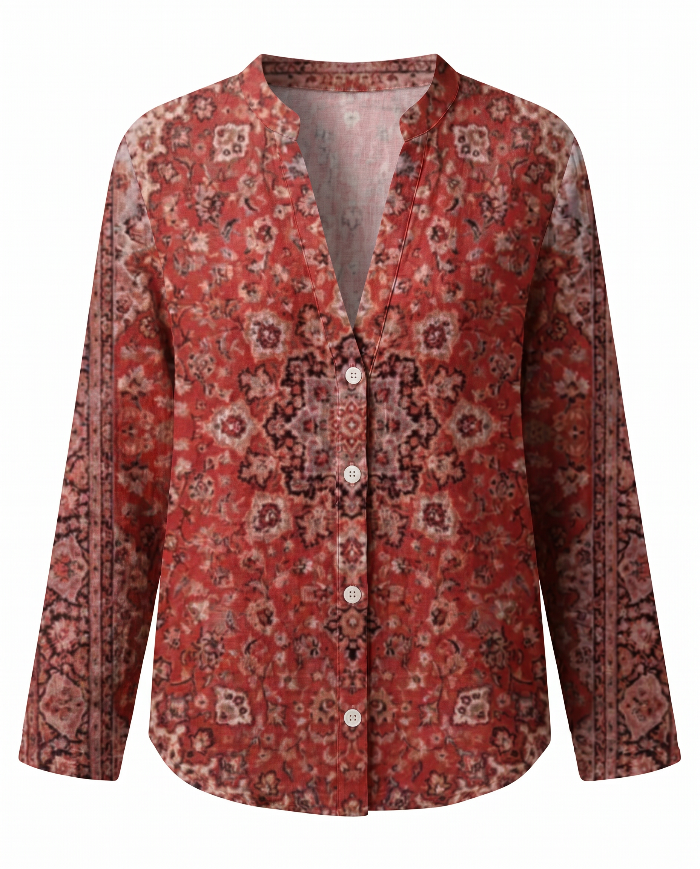 Brianna | Printed V-Neck Long Sleeve