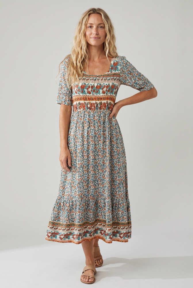 Joanna | Boho Print Midi