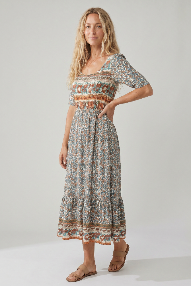 Joanna | Boho Print Midi