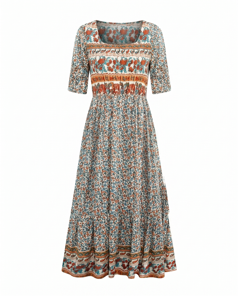 Joanna | Boho Print Midi