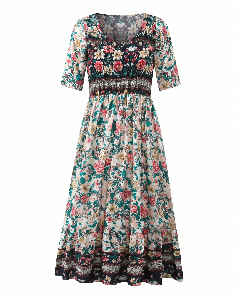 Joanna | Boho Print Midi