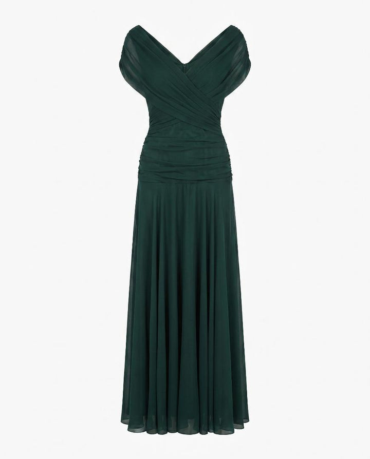 Laura | Draped V Neck Maxi