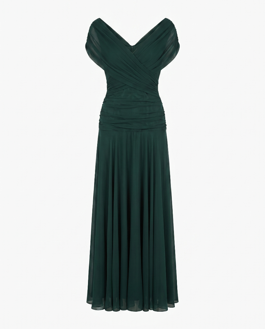 Laura | Draped V Neck Maxi