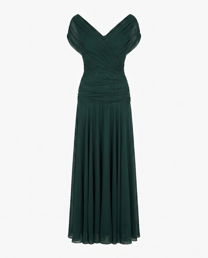 Laura | Draped V Neck Maxi