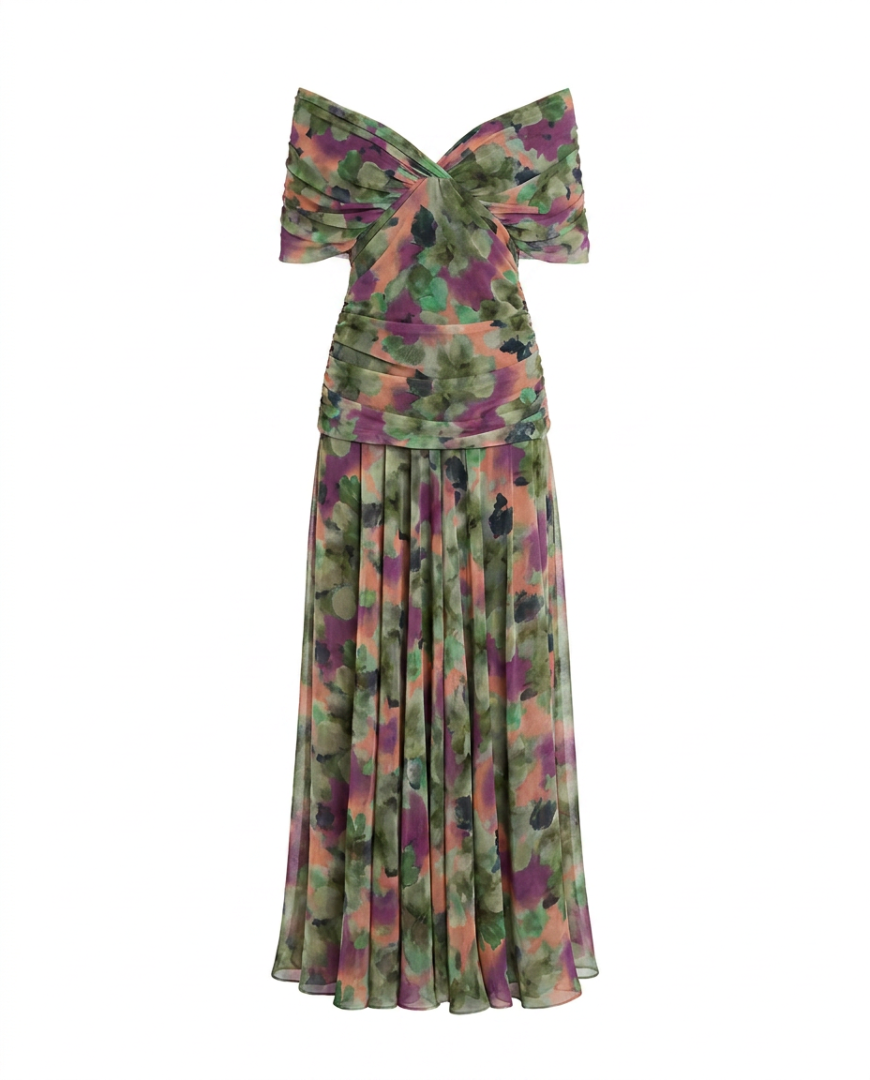 Laura | Draped V Neck Maxi