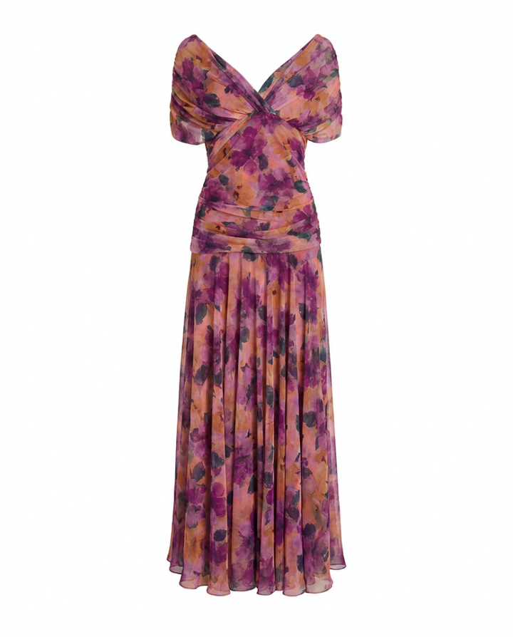 Laura | Draped V Neck Maxi