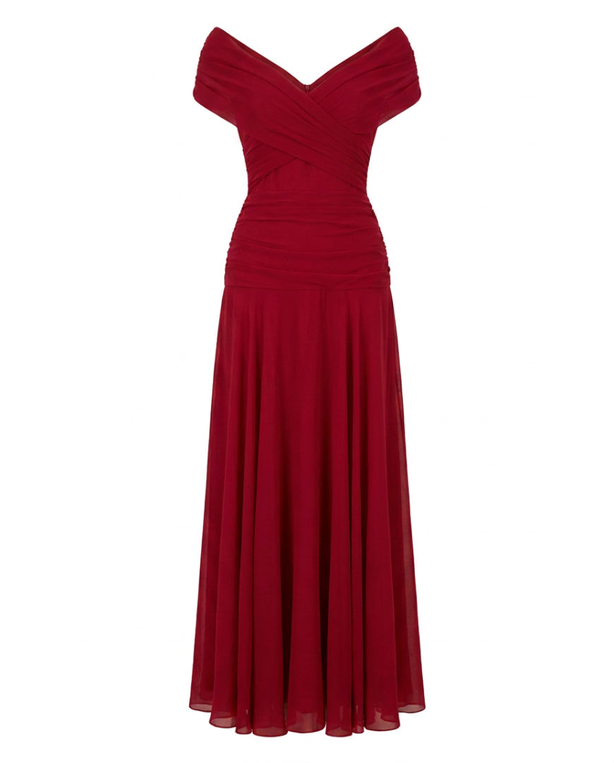 Laura | Draped V Neck Maxi