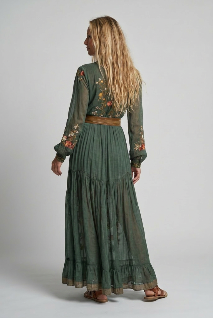Dakota | Embroidered V Neck Maxi