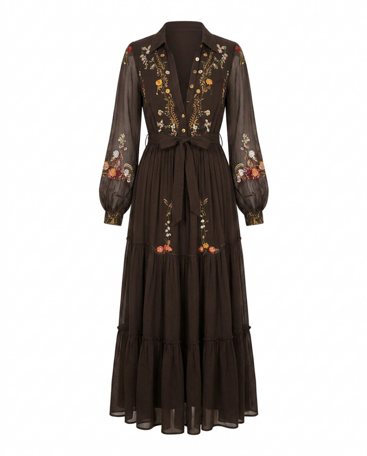Dakota | Embroidered V Neck Maxi