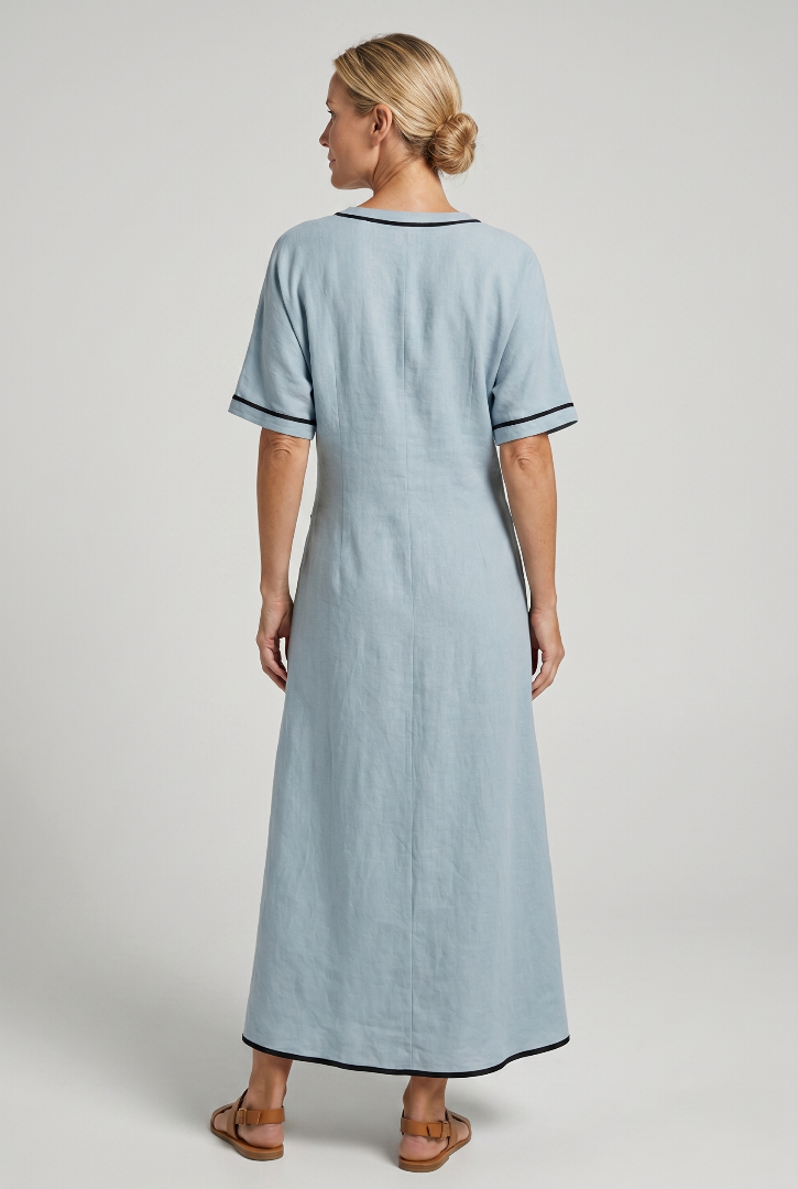 Cassandra | Twist Front Maxi V-Neck Trim
