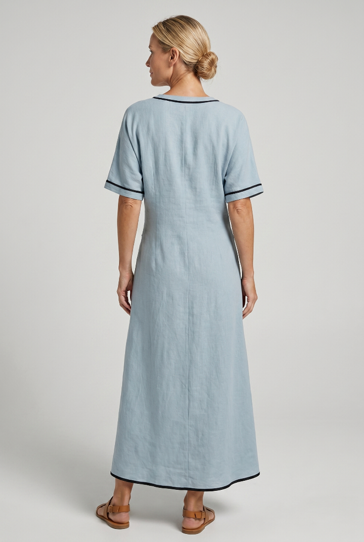Cassandra | Twist Front Maxi V-Neck Trim