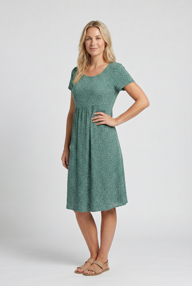 Jamie | V Neck Short Sleeve Midi